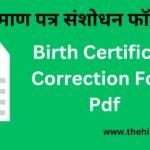 birth certificate correction form